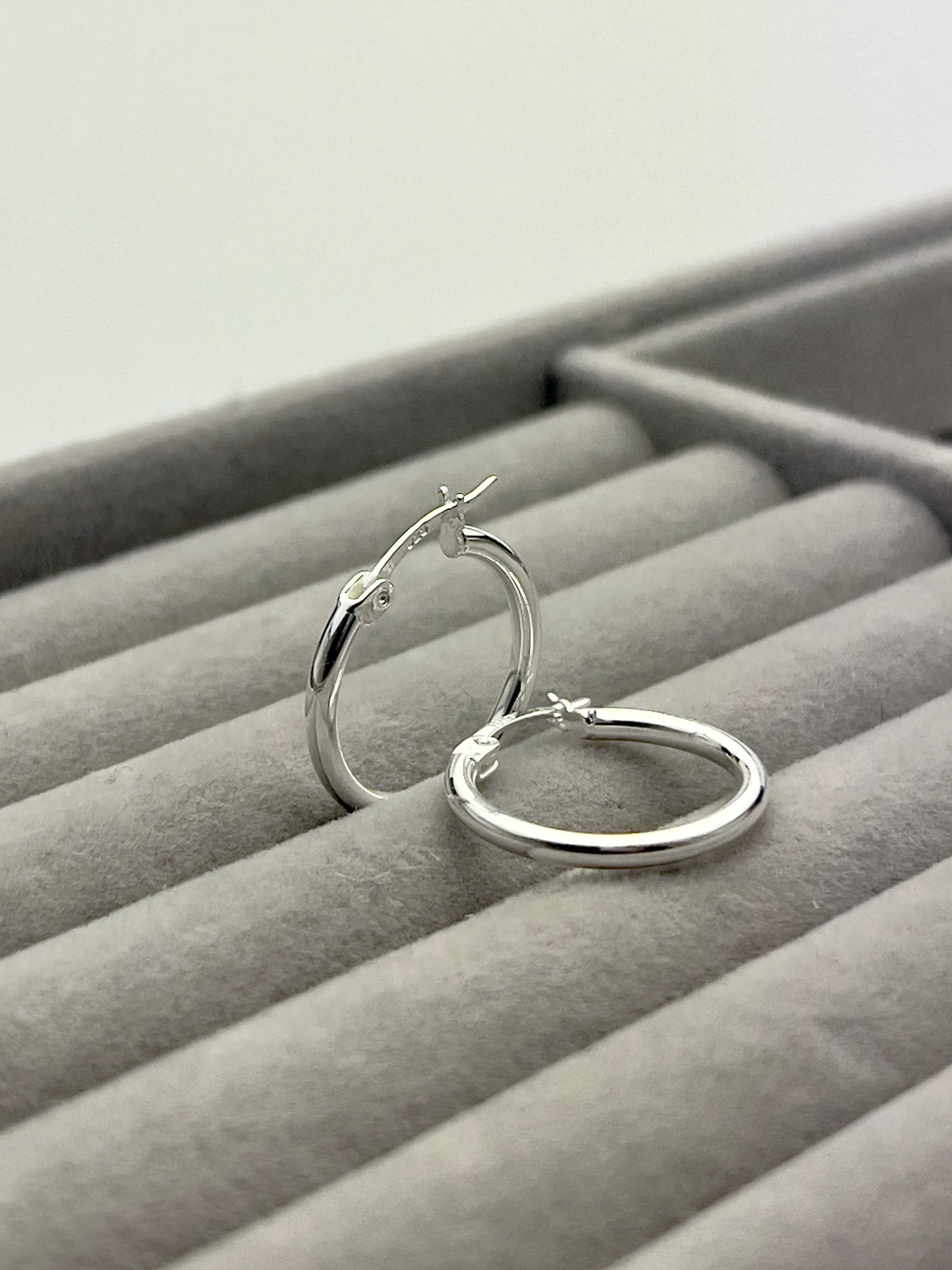 Thin Silver Hoops