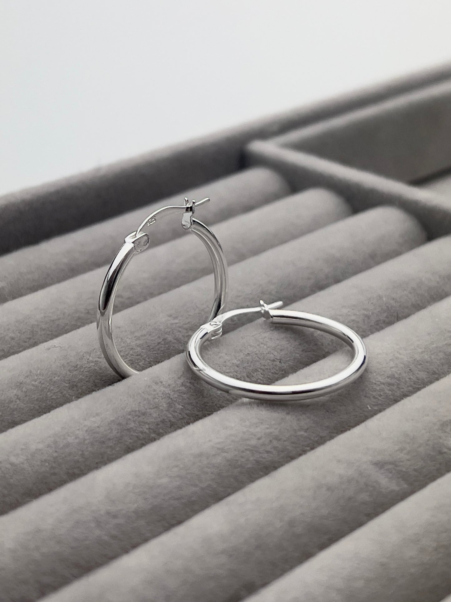 Thin Silver Hoops