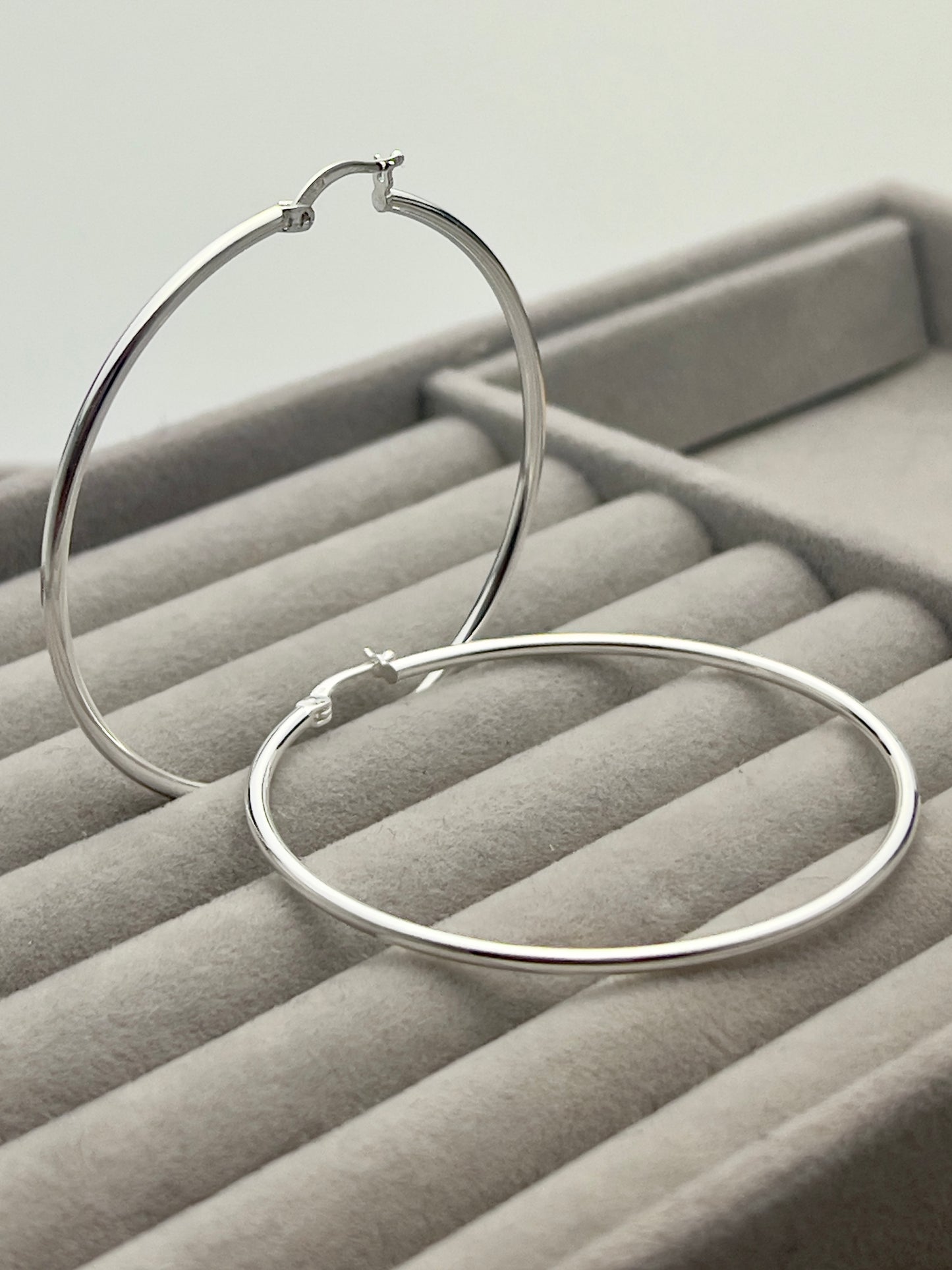 Thin Silver Hoops