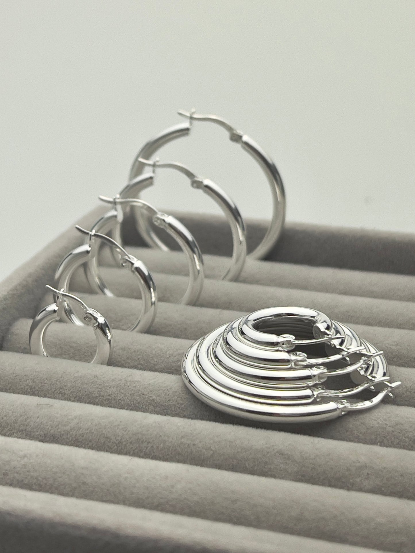 Thin Silver Hoops